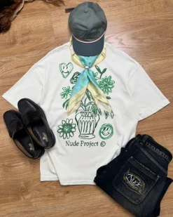 Camiseta Jarrón Blanco Crema