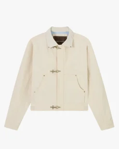Heavy Canvas Trucker Jacket Offwhite