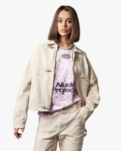 Heavy Canvas Trucker Jacket Offwhite