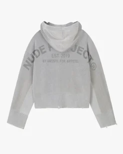 Perfect Cropped Zip-Up Hoodie Grey