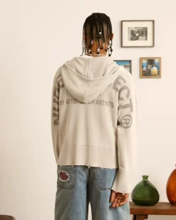 Perfect Cropped Zip-Up Hoodie Grey