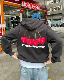 Sudadera Cherry Gris Oscuro