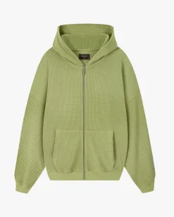 Sudadera con Cremallera Global Soon Waffle Verde