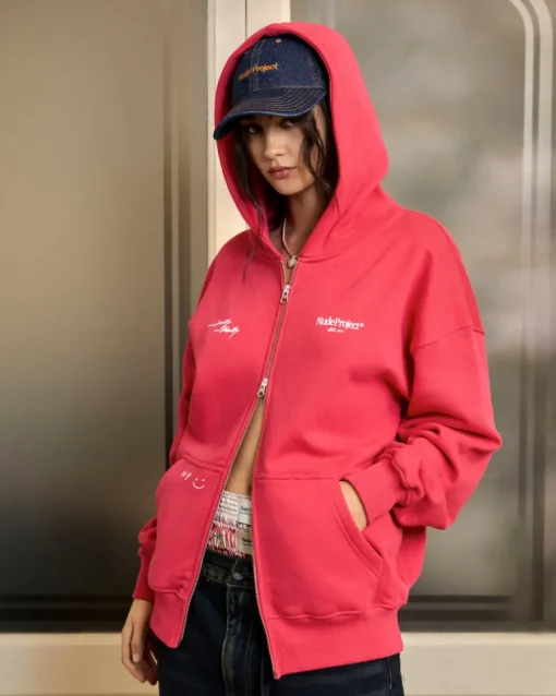 Sudadera Con Cremallera Global Soon Frambuesa