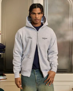 Sudadera Con Cremallera Global Soon Gris