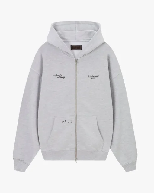 Sudadera Con Cremallera Global Soon Gris