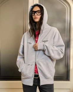 Sudadera Con Cremallera Global Soon Gris