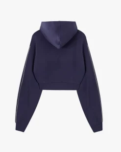 Sudadera Cropped Varsity Azul Marino
