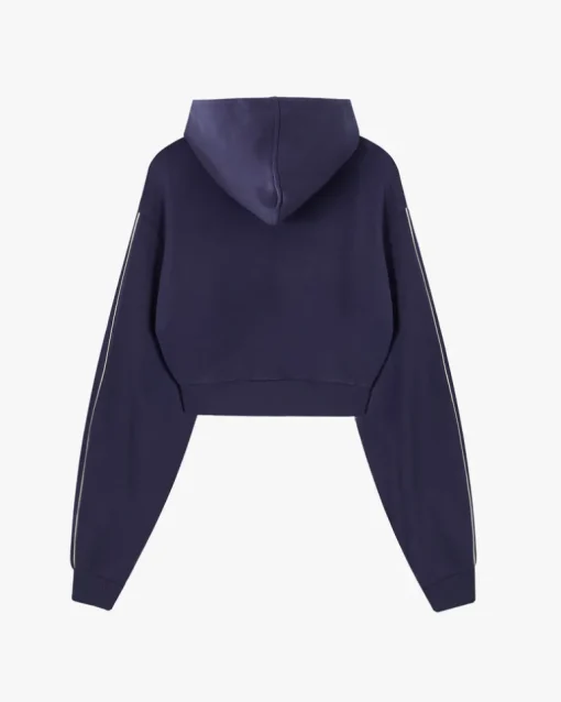 Sudadera Cropped Varsity Azul Marino