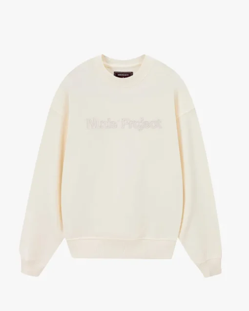 Sudadera Sin Capucha Blanco Crema