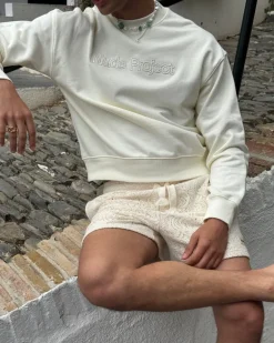 Sudadera Sin Capucha Blanco Crema