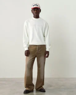 Sudadera Sin Capucha Blanco Crema