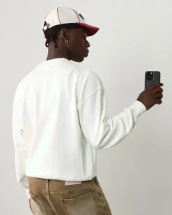 Sudadera Sin Capucha Blanco Crema