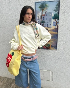 Sudadera Sin Capucha Blanco Crema