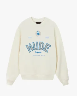 Sudadera Sin Capucha Varsity Blanco Crema